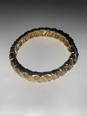 Gold Tone Textured Stretch Bracelet - Women Jewelry